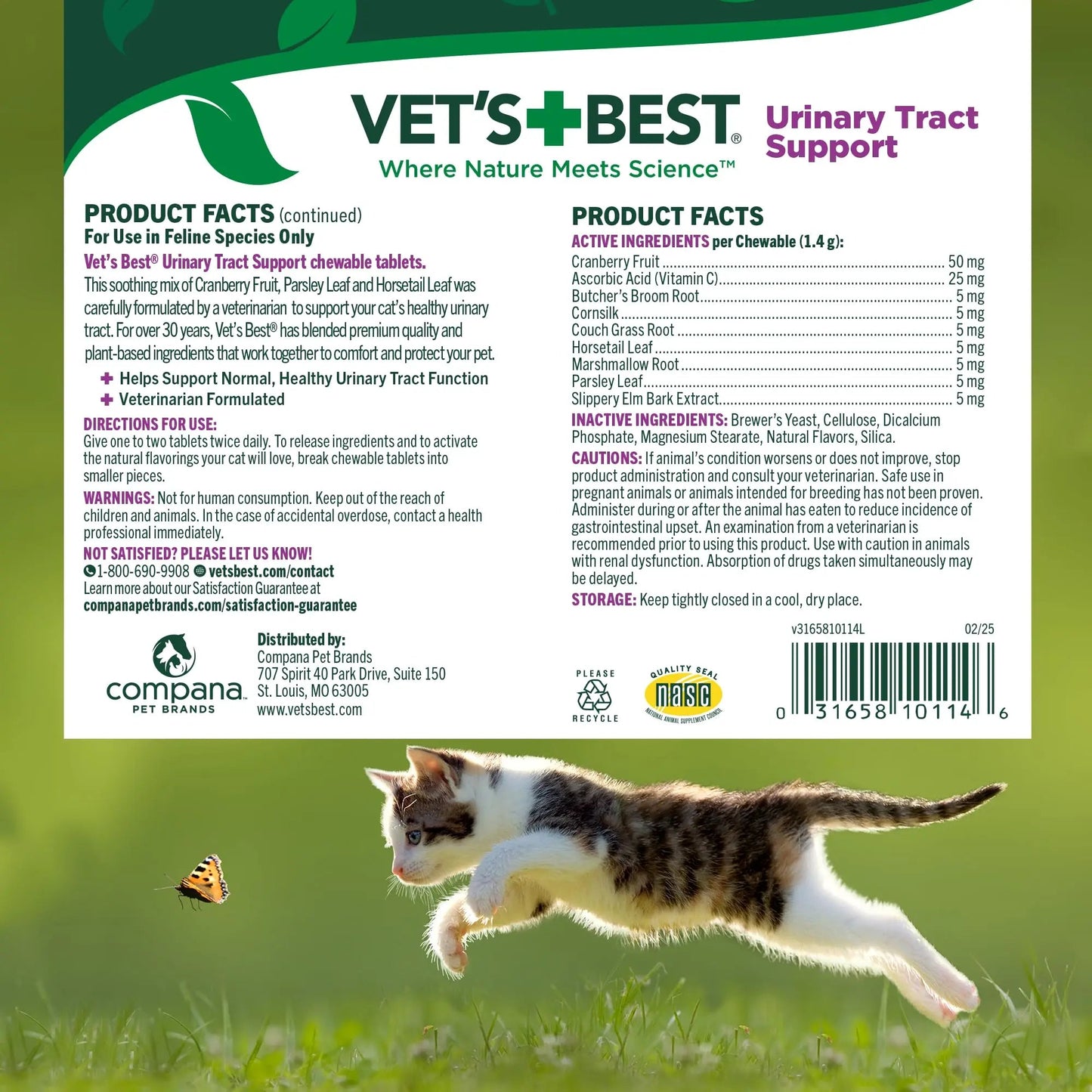 Vet's Best Cat Urinary Supplement, Urinary Tract Support Chewable for Cats, Supports A Healthy Urinary Tract in Cats, 60 Chewable Tablets Vet's BestBuy Supplements Australia