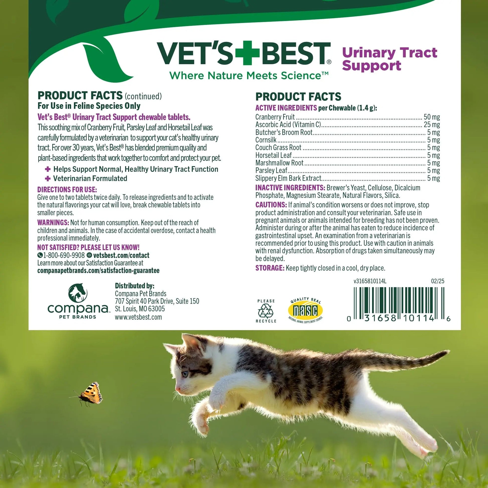 Vet's Best Cat Urinary Supplement, Urinary Tract Support Chewable for Cats, Supports A Healthy Urinary Tract in Cats, 60 Chewable Tablets Vet's BestBuy Supplements Australia