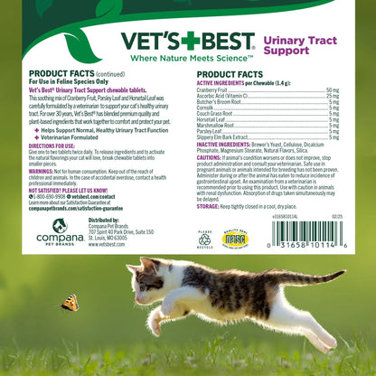 Vet's Best Cat Urinary Supplement, Urinary Tract Support Chewable for Cats, Supports A Healthy Urinary Tract in Cats, 60 Chewable Tablets Vet's BestBuy Supplements Australia