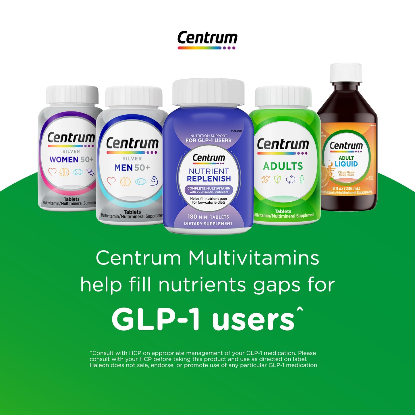 Centrum Minis Silver Women's Multivitamin for Women 50 Plus, Multimineral Supplement with Vitamin D3, B Vitamins, Non-GMO Ingredients
