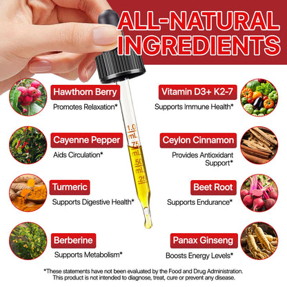 Cayenne Pepper Drops Supplement Liquid, Blend of Hawthorn Berry, Beetroot, Turmeric, VIT K2+D3, Daily Health Boost (2oz) REVIGLAM buy supplements Au