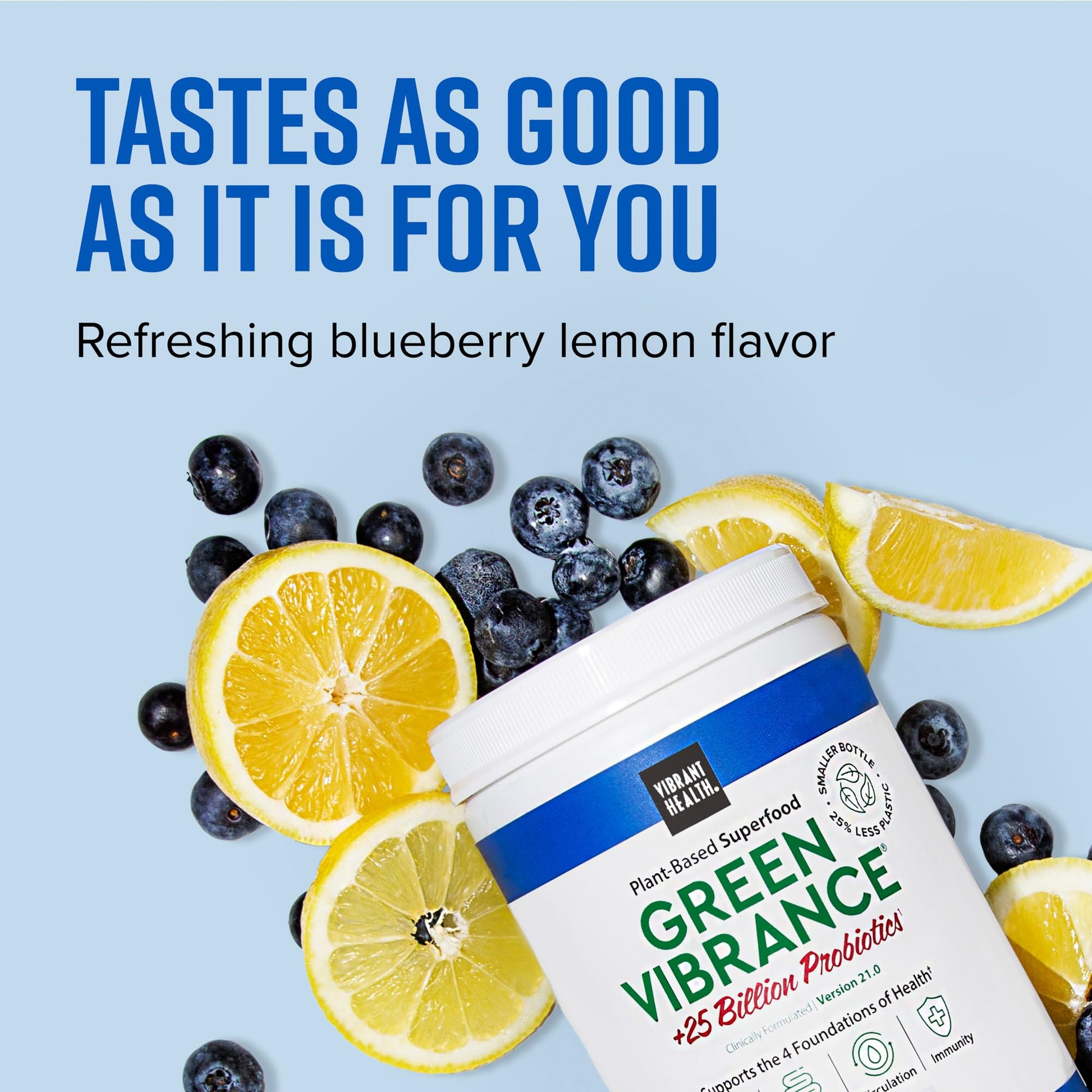 Vibrant Health, Green Vibrance, Superfoods Powder with 70+ Plant-Based Whole Foods & 25 Billion Probiotics Per Serving, Blueberry Lemon, 25 Servings Vibrant HealthBuy Supplements Australia