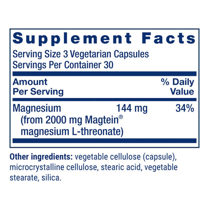 Life Extension Neuro-Mag Magnesium L-Threonate, Memory Health, Quick Thinking, Cognitive Health Support, Vegetarian, Non-GMO, 90 Vegetarian Capsules (144 mg from 2000 mg Magtein magnesium L-threonate Life Extension buy supplements Au
