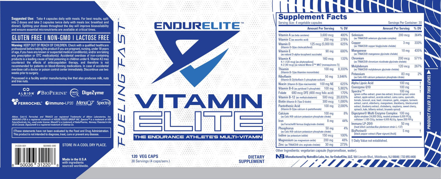 EndurElite Vitamin Elite - Complete Multivitamin for Men and Women - 120 Capsules EndurEliteBuy Supplements Australia