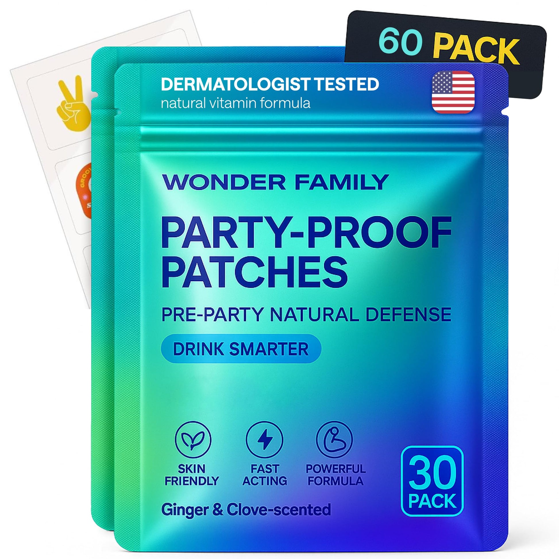 WONDER FAMILY Recovery Patches for Women & Men – Clear Mornings After Parties and Nights Out – Contain Vitamins A, C, D, E, & B, Ashwagandha, Boswellia, Glutathione, Milk Thistle Extract (Blue) WONDER FAMILYBuy Supplements Australia