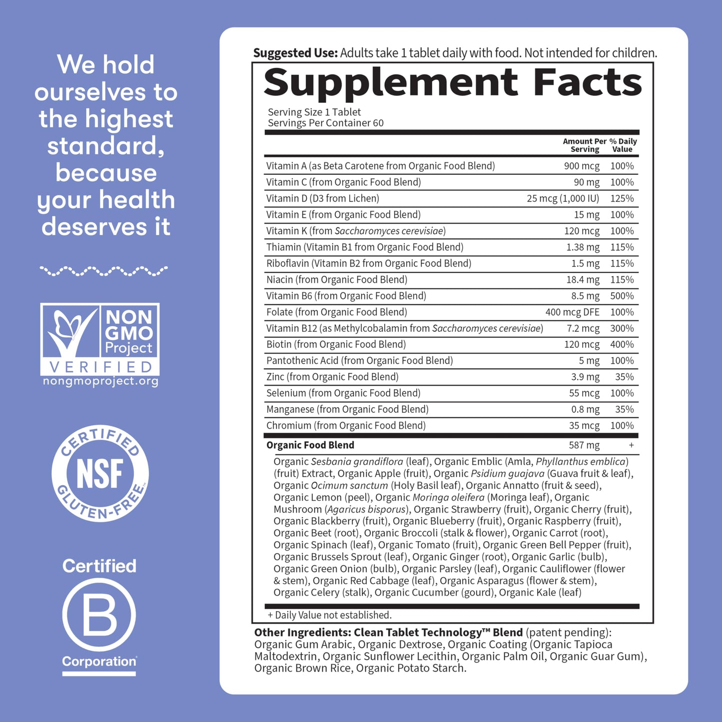 Garden of Life Once Daily Whole Food Multivitamin for Men, Organic Mens Vitamins & Minerals, Vitamin C, Zinc, Vegan, for Health & Well-Being, 60 Tablets Garden of Life buy supplements Au