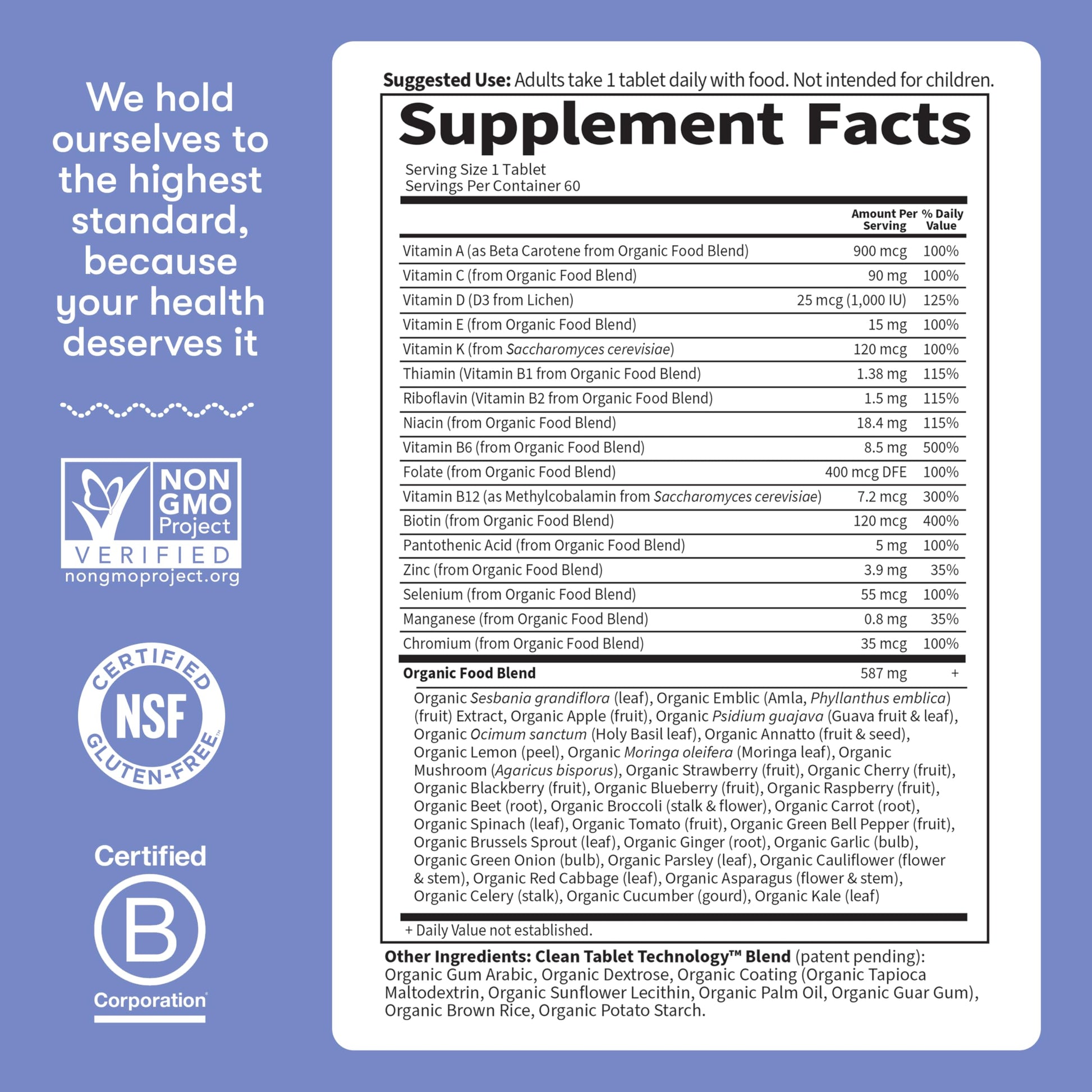 Garden of Life Once Daily Whole Food Multivitamin for Men, Organic Mens Vitamins & Minerals, Vitamin C, Zinc, Vegan, for Health & Well-Being, 60 Tablets Garden of Life buy supplements Au