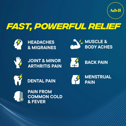Advil Pain Reliever and Fever Reducer, Pain Relief Medicine with Ibuprofen 200mg for Headache, Backache, Menstrual Pain and Joint Pain Relief - 10 Coated Tablets AdvilBuy Supplements Australia