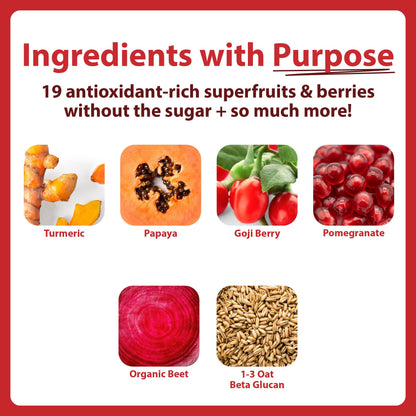 MacroLife Naturals Miracle Reds Superfood Powder 19 Blended Fruit & Berry Polyphenols Enzymes Probiotics & Antioxidants Supplement - Raw Non-GMO & Vegan Whole Food Vitamins - 12 Packet Servings MacroLife NaturalsBuy Supplements Australia