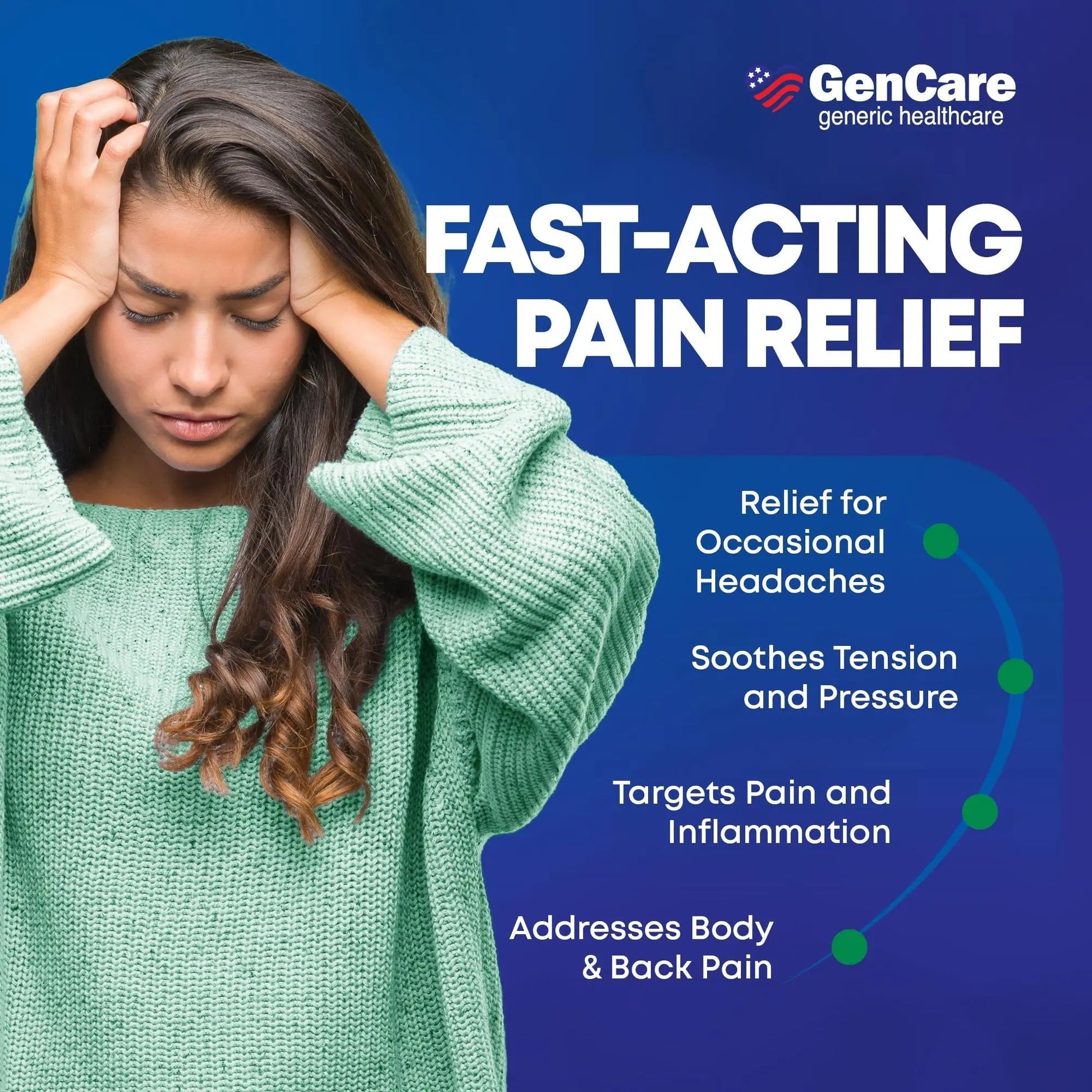 GenCare - Headache Relief Acetaminophen with Aspirin (NSAID) & Caffeine (300 Caplets) Value Pack | Head Pain, Muscle Aches, Back Pain & Body | Generic ExcedrEn Extra Strength GenCareBuy Supplements Australia