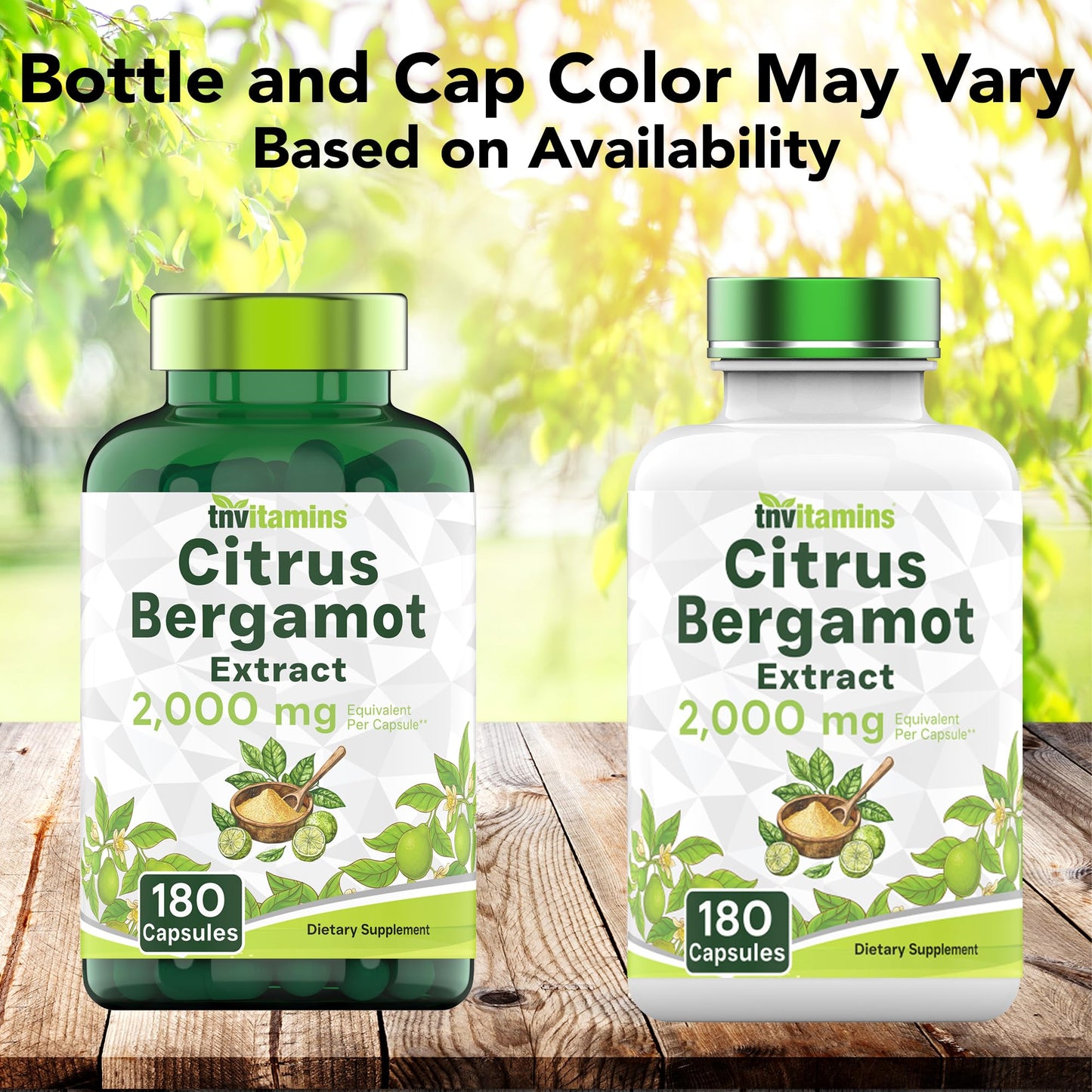 tnvitamins Citrus Bergamot 2000mg - 180 Capsules | Ultra Potent Citrus Bergamot Supplement 2000 mg Per 1 Capsule Serving