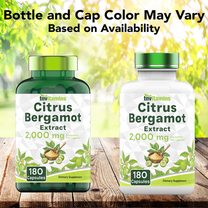 tnvitamins Citrus Bergamot 2000mg - 180 Capsules | Ultra Potent Citrus Bergamot Supplement 2000 mg Per 1 Capsule Serving