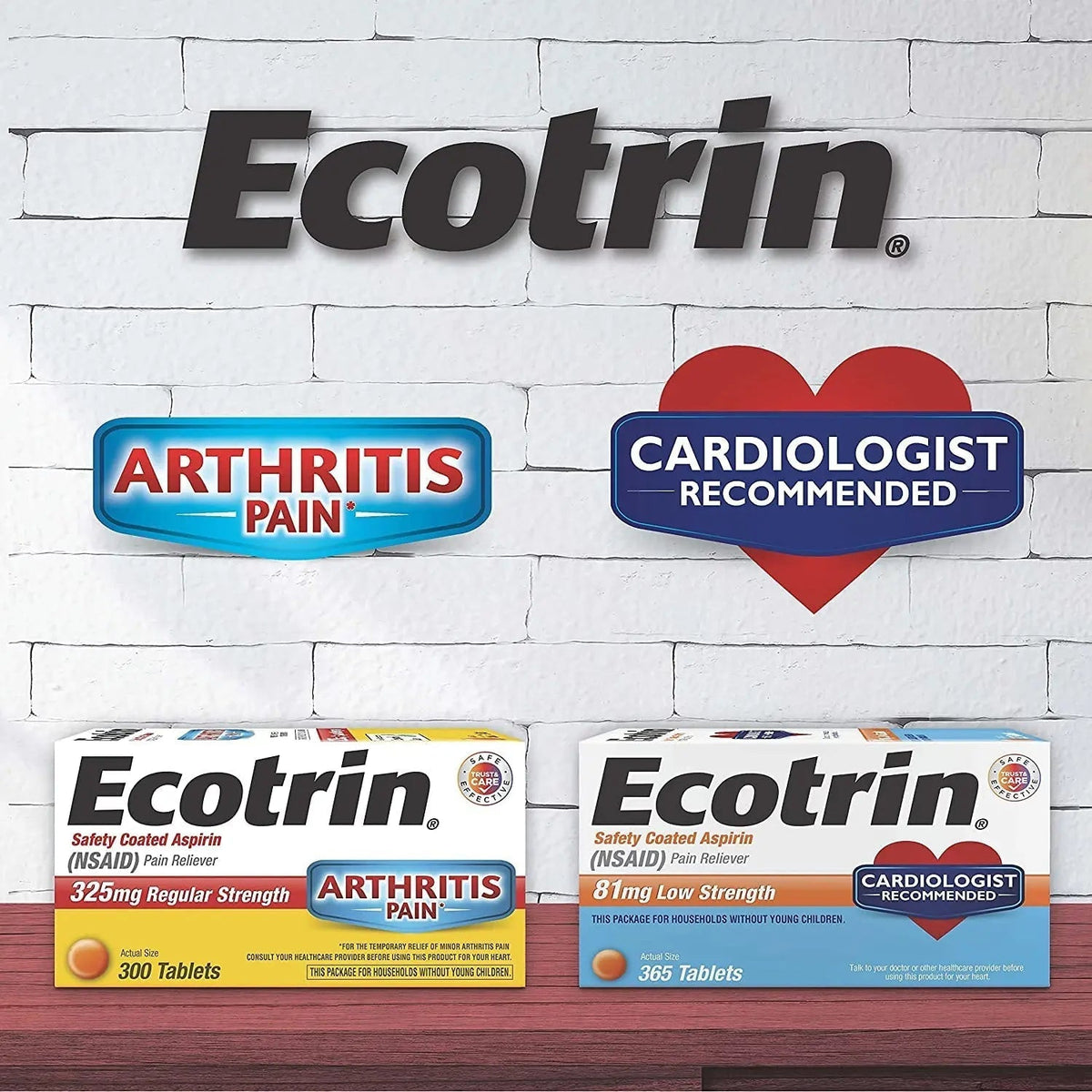 Ecotrin Safety Coated Aspirin Pain Reliever Tablets, Low Strength, NSAID 81mg, 365 ct (Pack of 2) EcotrinBuy Supplements Australia