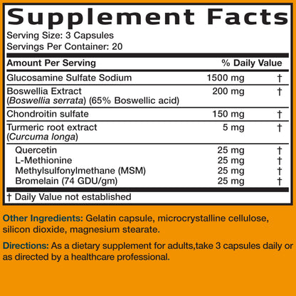 Bronson Glucosamine Chondroitin Turmeric & MSM Advanced Joint & Cartilage Formula, Supports Healthy Joints
