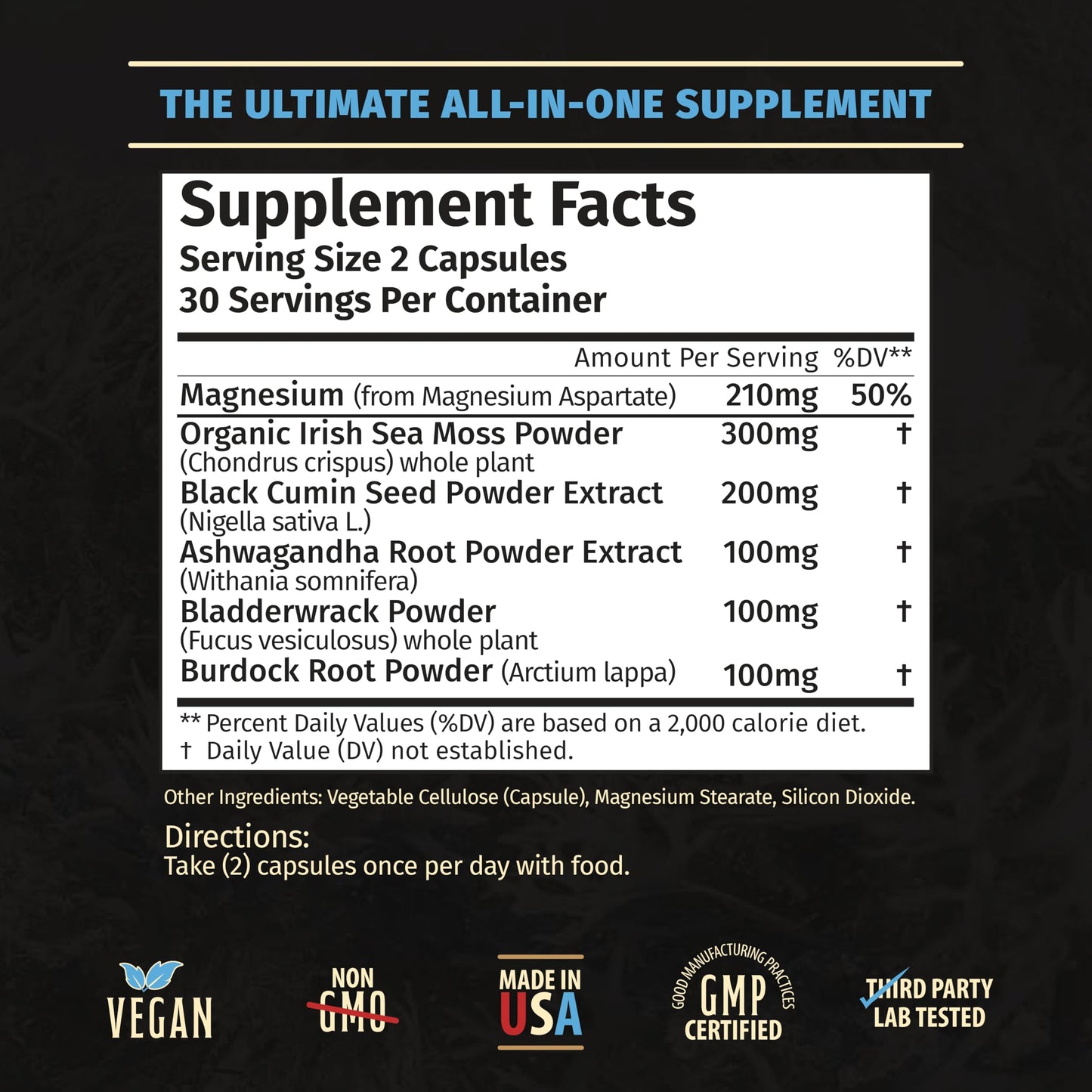 Rooted Origins Sea Moss Capsules – Irish Sea Moss Advanced, Magnesium, Ashwaghanda, Black Seed Oil, Burdock Root & Bladderwrack – Immune Support, Gut Health, Energy, & More – 60 Capsules Rooted OriginsBuy Supplements Australia