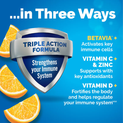 Emergen-C Immune+ Triple Action Immune Support Powder, BetaVia (R), 1000mg Vitamin C, B Vitamins, Vitamin D and Antioxidants