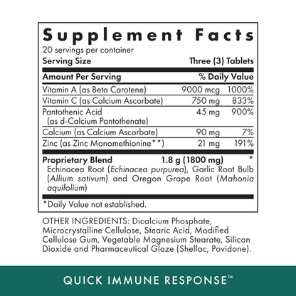Michael's Health Naturopathic Programs Quick Immune Response - 60 Vegetarian Tablets - Immune System Support - With Vitamin A, Vitamin C & Zinc - 20 Servings MICHAEL'SBuy Supplements Australia
