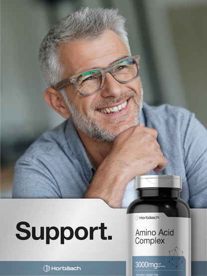 Horbäach Amino Acid Complex 3000mg | 250 Caplets | Non-GMO, Gluten Free Supplement HorbäachBuy Supplements Australia