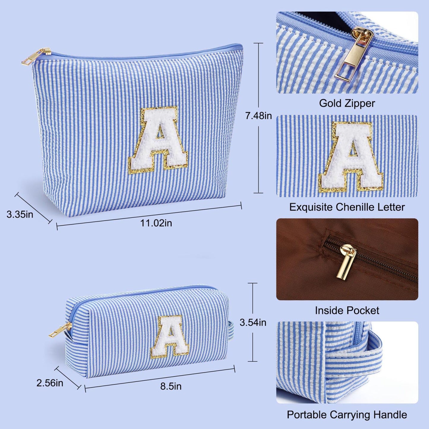 YOOLIFE Birthday Gifts for Teen Girls Kids Initial Makeup Bag | Teen Girl Gift Trendy Stuff | Travel Makeup Bag Toiletry Bags | Gifts for 3 4 5 6 7 8 9 10 11 12 13 Year Old Girl Blue K YOOLIFEBuy Supplements Australia