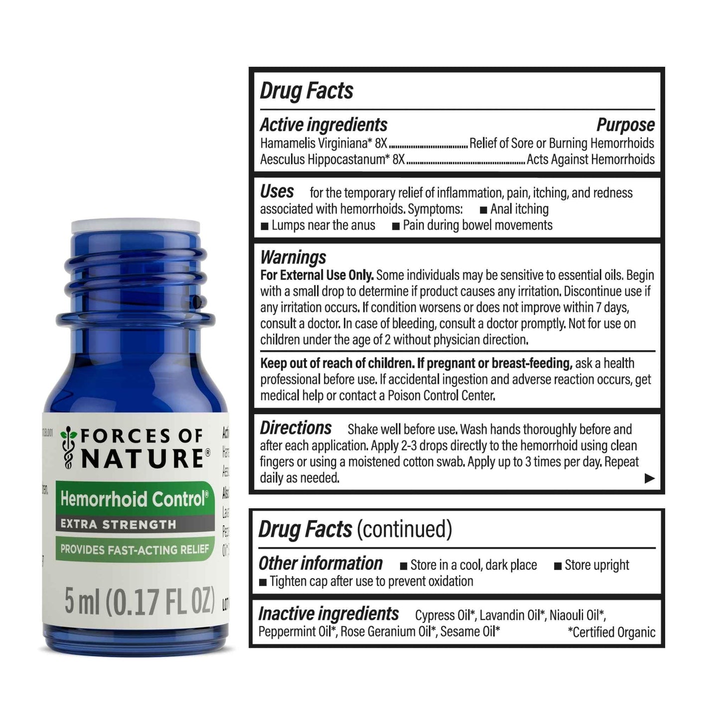 Forces of Nature Hemorrhoid Control Extra Strength (5ml) + Organic Fissure Care (5ml) | Virtual Bundle Forces of NatureBuy Supplements Australia