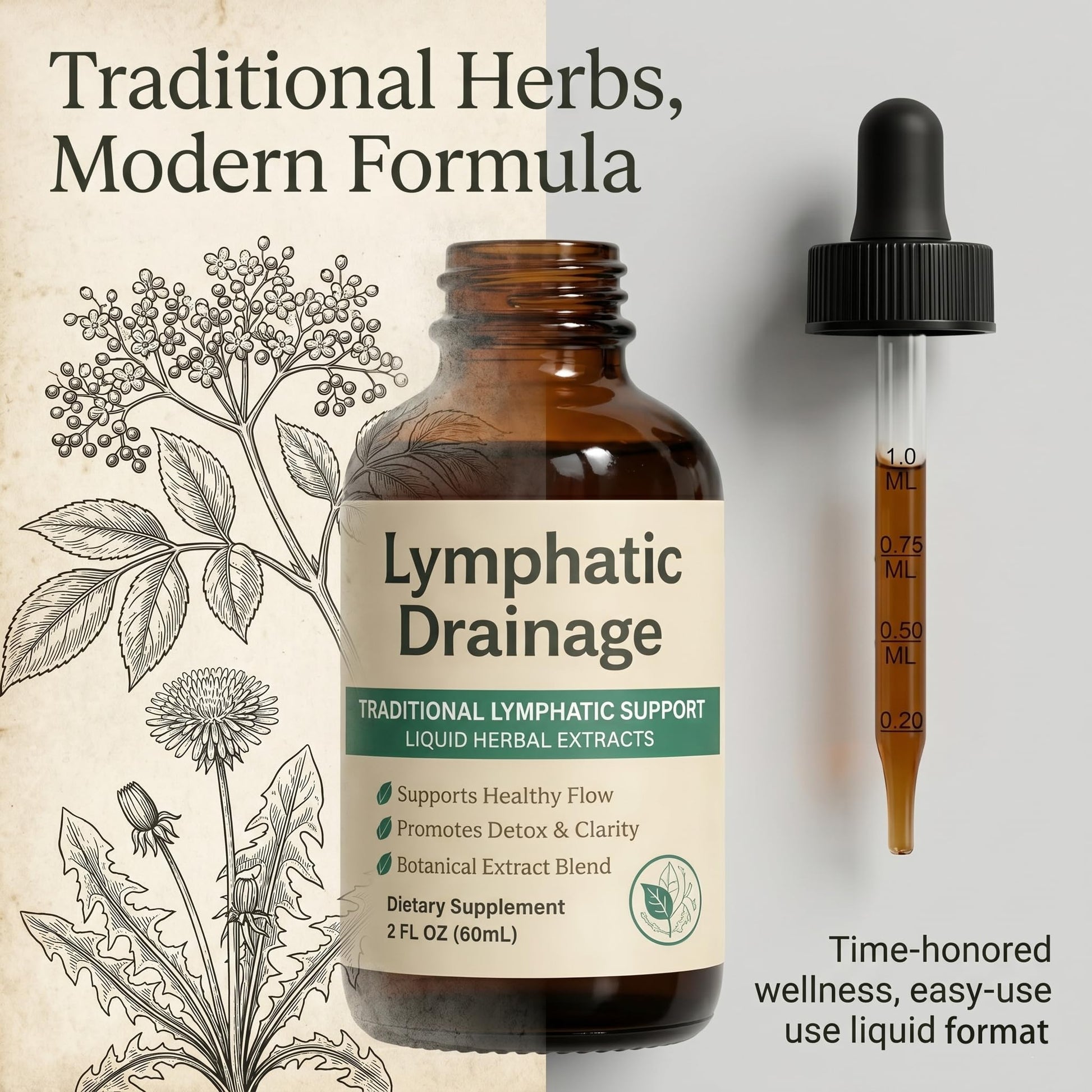 EYUTRD Lymphatic Drainage Drops,1200mg Herbal Blend with Elderberry & Echinacea Dandelion，– Supports Lymphatic Drainage, Immune System & Detox.2 fl.oz (1pcs) EYUTRD buy supplements Au