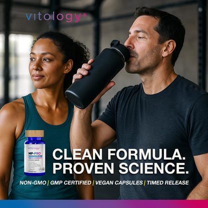 Vitology MP-PRO Microplastics Defense | 15 Billion CFU Probiotic + Antioxidant Blend | NMN, NAC, Glutathione, Resveratrol & Charcoal | Supports Cellular Detox, Longevity & Gut Health – 60 Capsules Vitology buy supplements Au