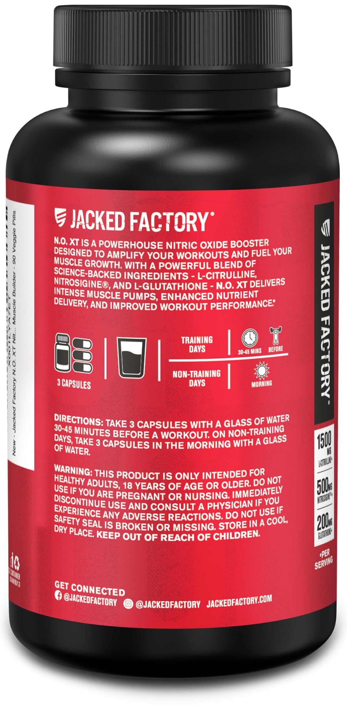 Jacked Factory N.O. XT Nitric Oxide Supplements for Men w/Nitrosigine L Arginine L Citrulline Supplement for Muscle Pumps & Vascularity - Pre Workout Nitric Oxide Booster & Muscle Builder - 90 Caps Jacked FactoryBuy Supplements Australia