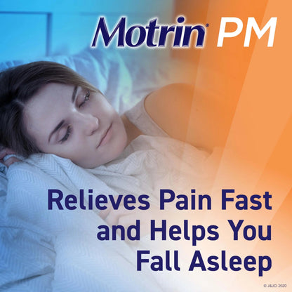 Motrin PM Pain Relief Caplets with 200 mg Ibuprofen & 38 mg Diphenhydramine Sleep Aid, Nighttime Pain Reliever for Minor Aches & Pains Helps You Fall Asleep & Stay Asleep, 20 ct MotrinBuy Supplements Australia