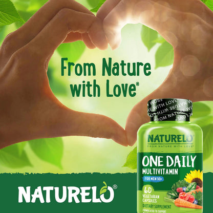 NATURELO Mens Multivitamins for Men 50+ - One Daily Multivitamin for Men with Vitamins, Minerals & Organic Whole Foods, Boost Energy & Health, Non-GMO, 60 Vegetarian Capsules NATURELOBuy Supplements Australia