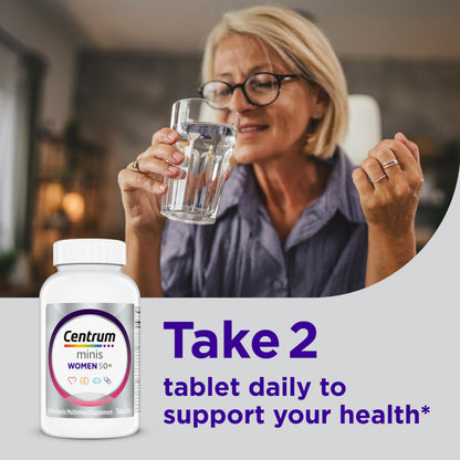 Centrum Minis Silver Women's Multivitamin for Women 50 Plus, Multimineral Supplement with Vitamin D3, B Vitamins, Non-GMO Ingredients