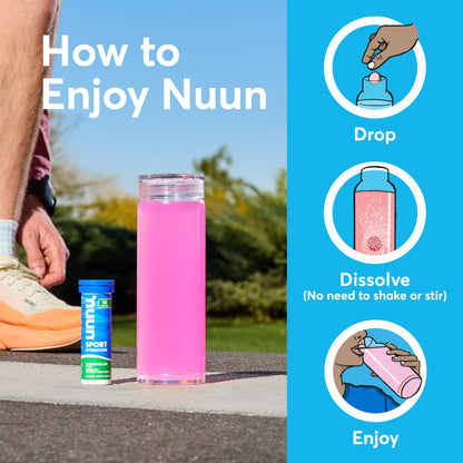 Nuun Sport Electrolyte Tablets with Magnesium, Calcium, Potassium, Chloride & Sodium, Gluten Free & Vegan, Mixed Flavor, 4 Pack (40 Servings Total)