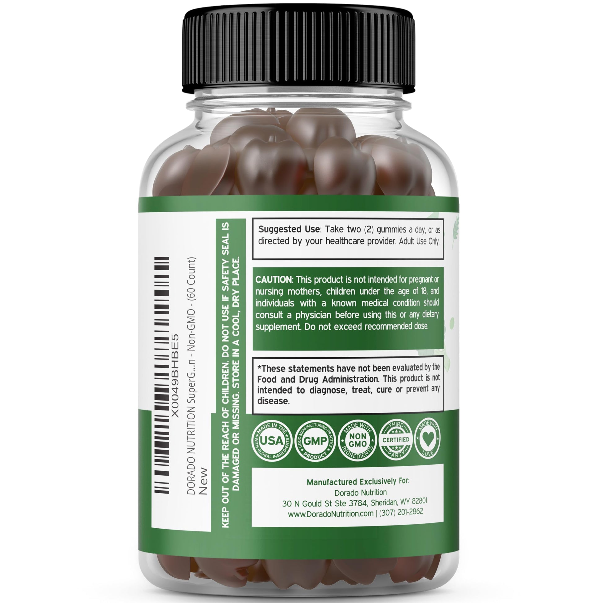 Supergreens Gummies (60 Count) Daily Greens Gummies - Greens Supplements with 8 Ingredient Power Blend - Superfood for Immunity Support for Adults - Third Party Tested, Vegan & USA Made (Pack of 2) DORADO NUTRITION buy supplements Au