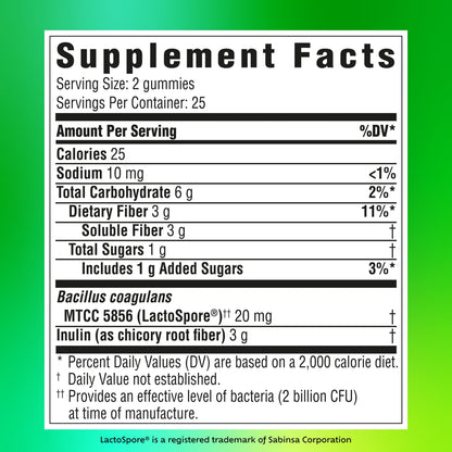Benefiber Prebiotic  Friendly Fiber Supplement Gummies with Probiotics for Digestive Health, Assorted Fruit Flavors - 50 Count