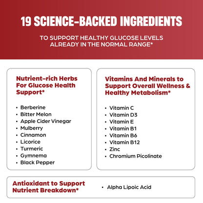 Blood Sugar Support Complex Supplement | Supports Healthy Blood Sugar Levels Already Within Normal Range | With Berberine, Cinnamon, Chromium, Turmeric