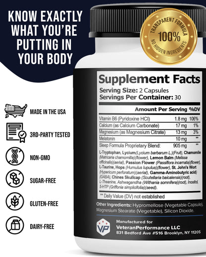 Combat ZZZ 4-in-1 Sleep Aid with Melatonin, Magnesium & L-Theanine – Non-Groggy Formula for Deep Sleep & Restful Recovery – Veteran-Founded, Made in USA (60 Capsules) | Sleep Aid for Adults Veteran Performance buy supplements Au