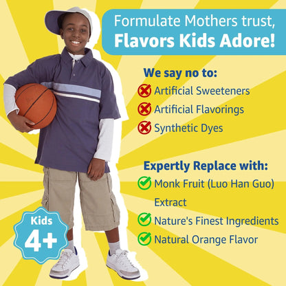 Kids Multivitamin Gummies with Iron, Sugar Free, Kids Daily Vitamins + Probiotics, Algae Omega 3 (EPA/DHA), A, C, D, Methyl B12, Folate, B6, Zinc, Biotin Nextdia