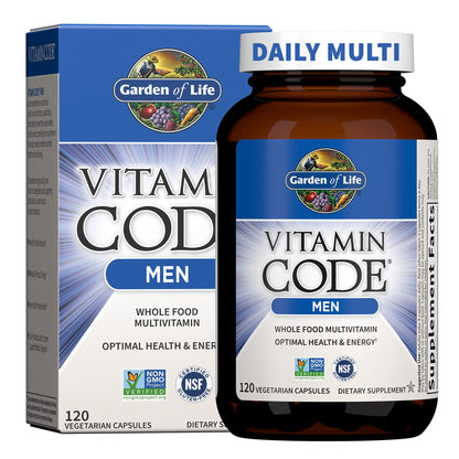 Garden of Life Vitamin Code Whole Food Multivitamin for Men - 120 Capsules, Vitamins for Men, Fruit & Veggie Blend and Probiotics for Energy