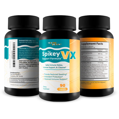 True You Health Spikey VX Support Formula - Our Best Spike Support Formula for Immune System Detox - Daily Zinc Immunity Capsules Vitamin C Immune Boost - Feel The Wellness Spike Detox The Wellness True You HealthBuy Supplements Australia