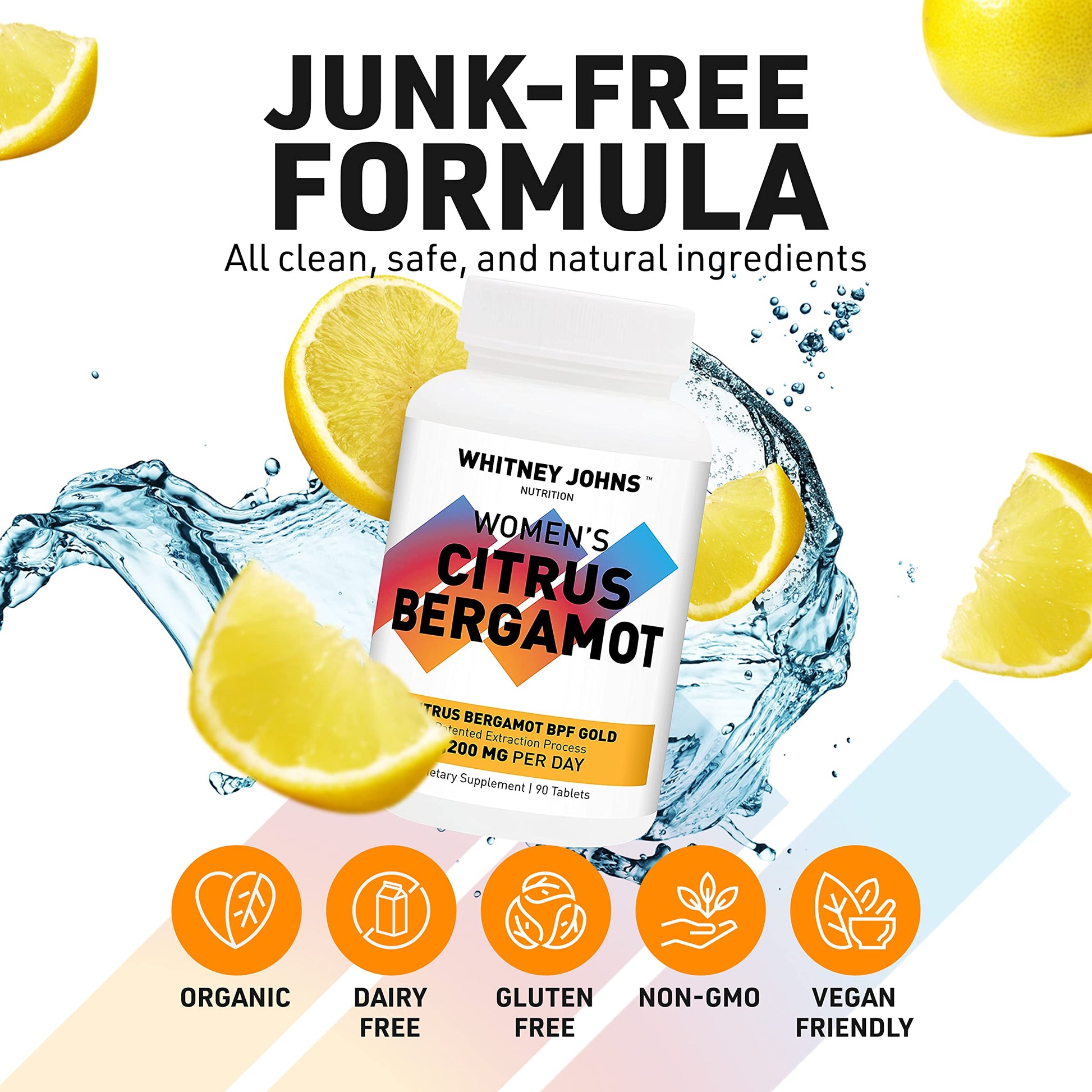 Whitney Johns Citrus Bergamot for Women, Clinically Tested Bergamot Supplement Specifically Formulated for Womens Health and Wellness, Antioxidant, 1200mg, 90 Tablets Whitney JohnsBuy Supplements Australia