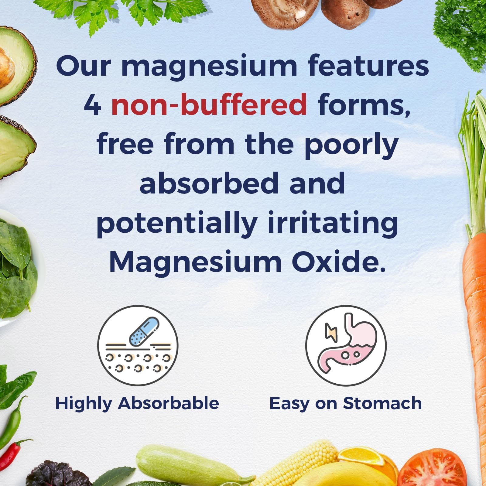 Vitalitown Magnesium Complex Supplement 500mg - NSF Certified Magnesium Glycinate, Malate, Taurate & Citrate - Chelated High Absorption & Gentle on Stomach - Vegan Non-GMO 120 Capsules VITALITOWN buy supplements Au