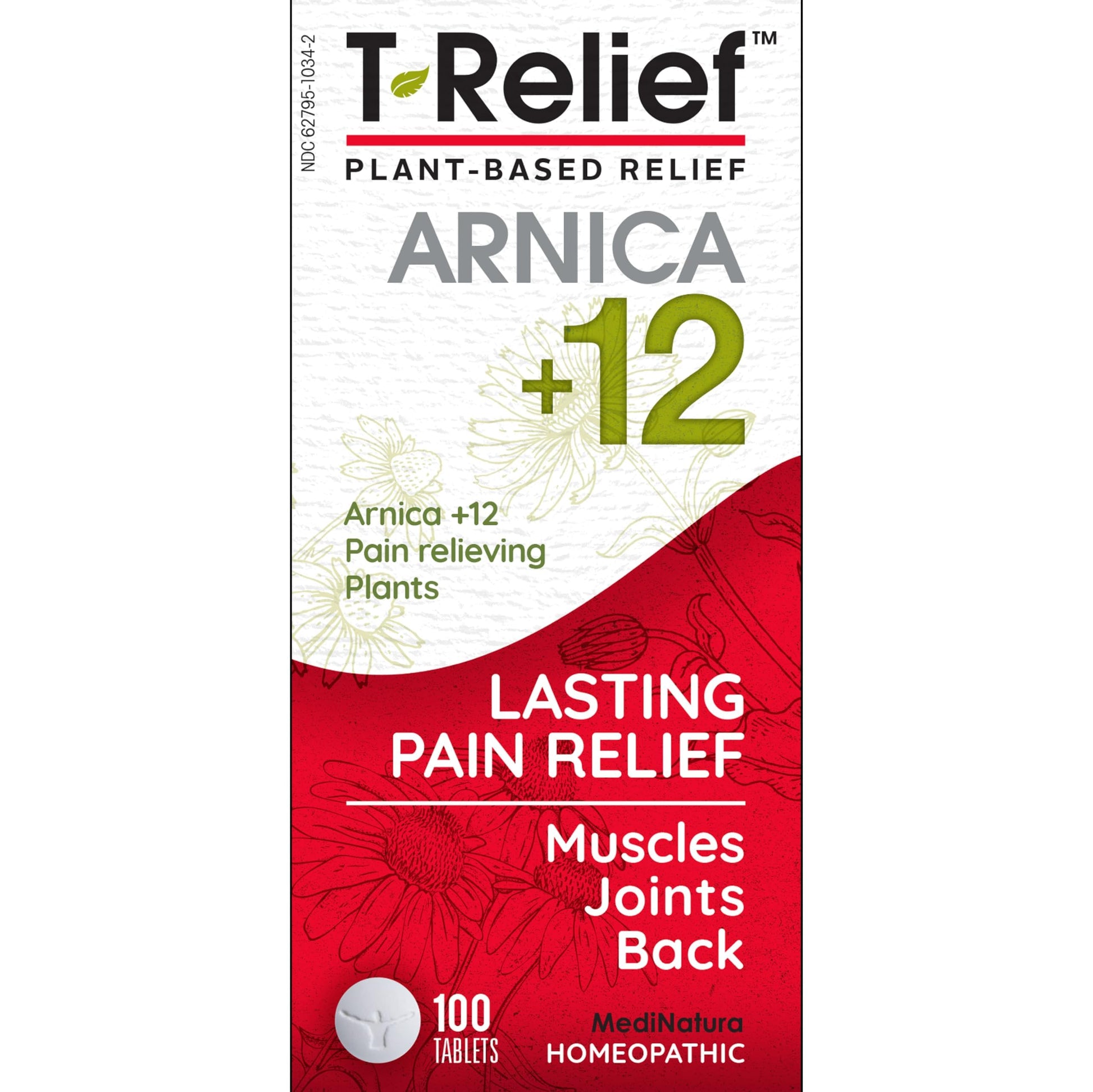 MediNatura T-Relief Pain - Arnica Medication for Naturally Soothing Body Aches - Supports Muscle, Joint & Back Relief - Chewable Tablets - Plant-Based Tablets - Non-Addictive - 100 Count - 2 Pack MediNaturaBuy Supplements Australia