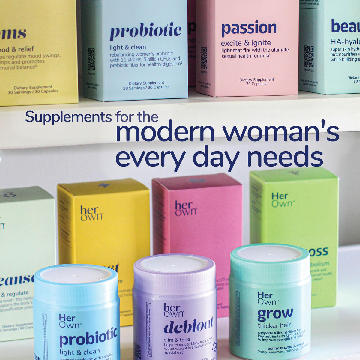her own Probiotic & Prebiotic Gummy, Supports Digestive Health, Promotes Healthy Gut, Supports Immune Health, 5 Billion CFUs, Gluten and Soy Free,