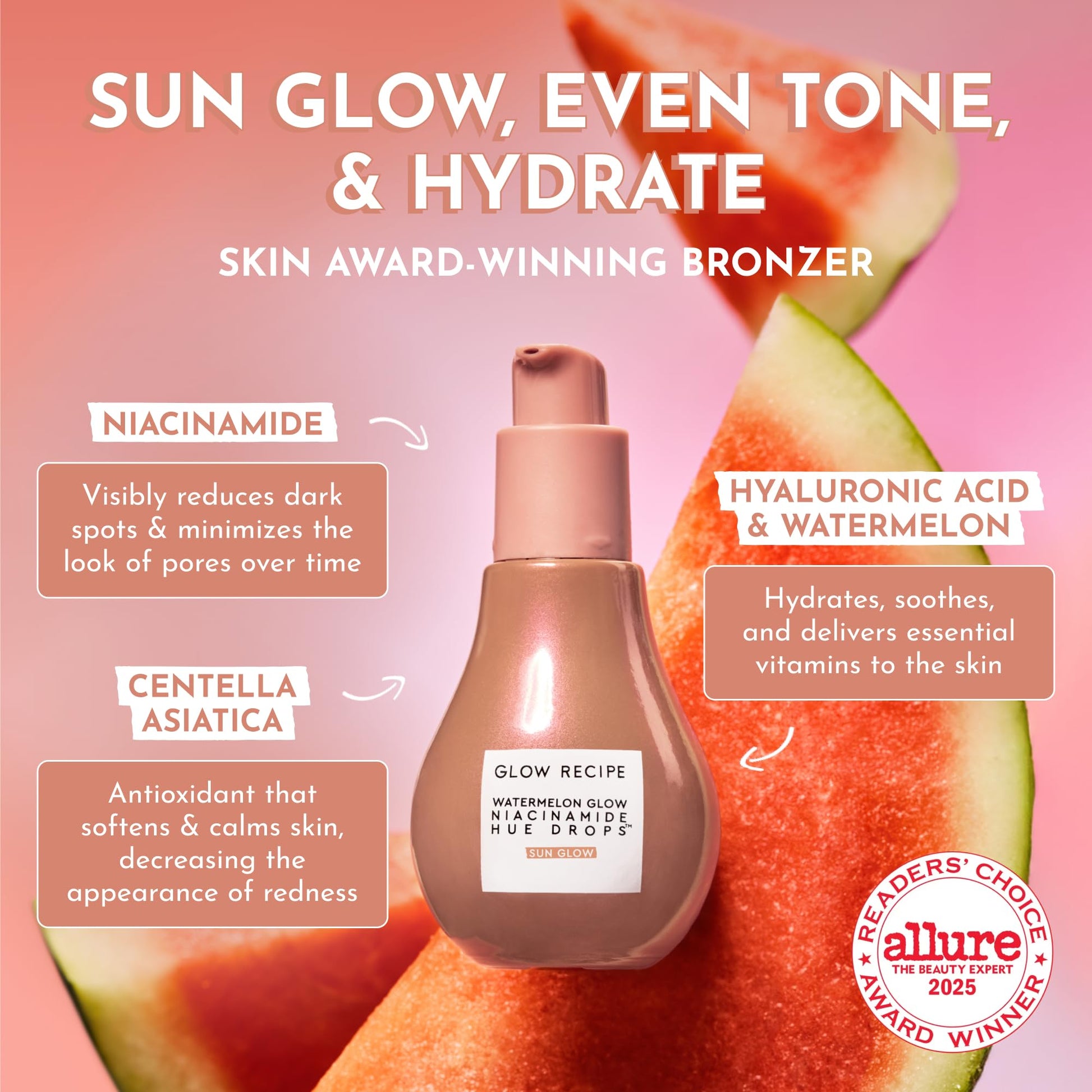 Glow Recipe Hue Drops Bronzing Drops, Tinted Face Serum, Glow Primer + Liquid Highlighter, Niacinamide + Hyaluronic Acid, Radiant Warm Glow, Sunglow (40ml) Glow Recipe buy supplements Au