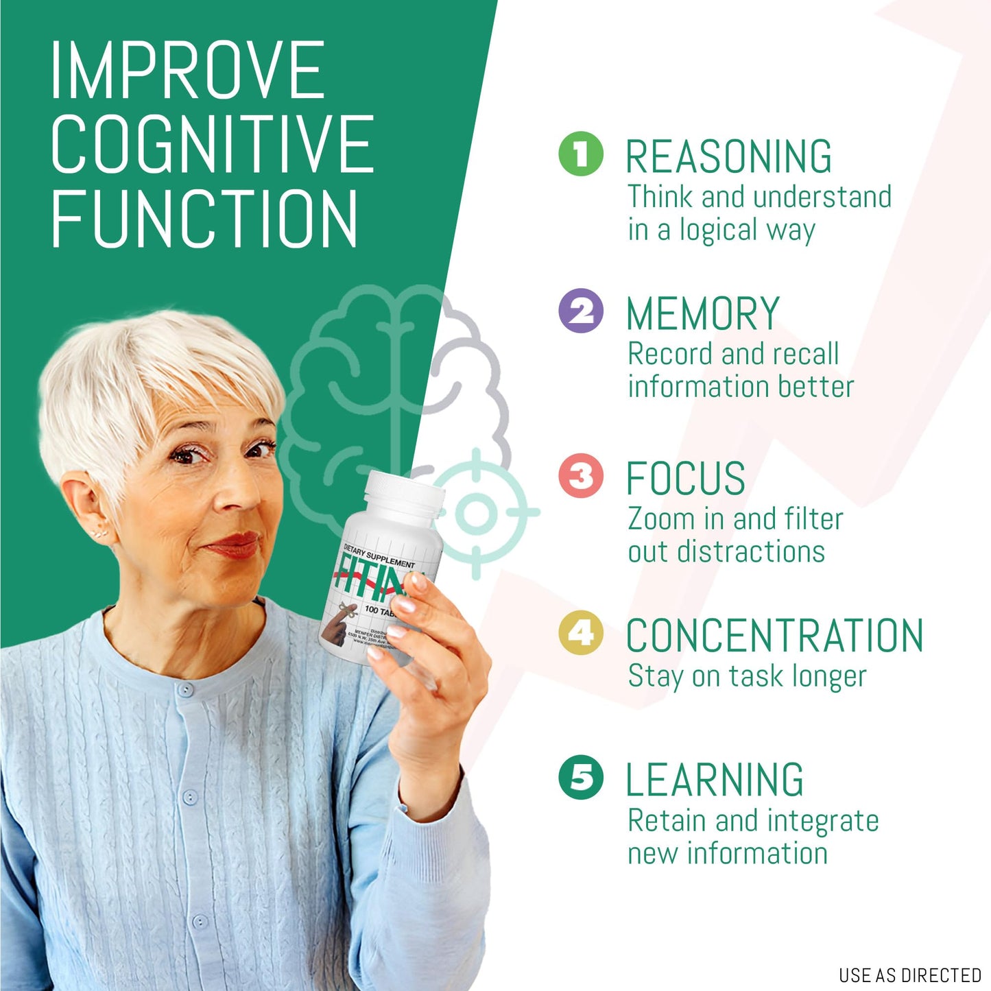 Fitina Brain Supplements for Memory and Focus with Vitamin B6 & Thiamine — High-Dose B Vitamins Nervous System and Cognitive Health Support, Daily Supplement Formula for Adults, 100 Tablets (2-Pack) FitinaBuy Supplements Australia