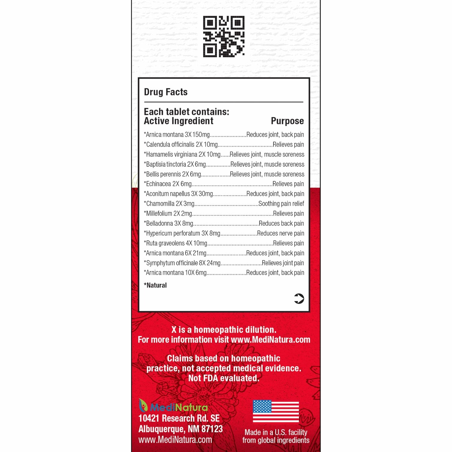 MediNatura T-Relief Pain - Arnica Medication for Naturally Soothing Body Aches - Supports Muscle, Joint & Back Relief - Chewable Tablets - Plant-Based Tablets - Non-Addictive - 100 Count - 2 Pack MediNaturaBuy Supplements Australia