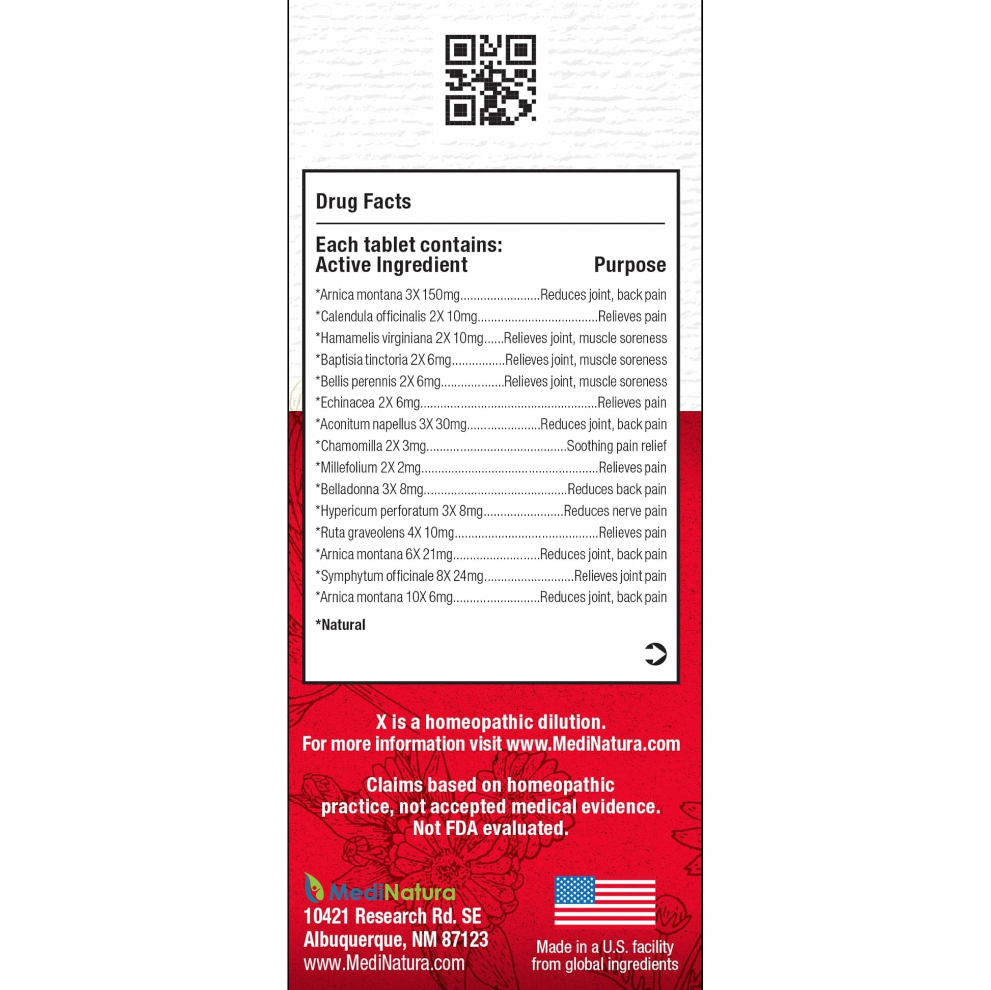 MediNatura T-Relief Pain - Arnica Medication for Naturally Soothing Body Aches - Supports Muscle, Joint & Back Relief - Chewable Tablets - Plant-Based Tablets - Non-Addictive - 100 Count - 2 Pack MediNaturaBuy Supplements Australia