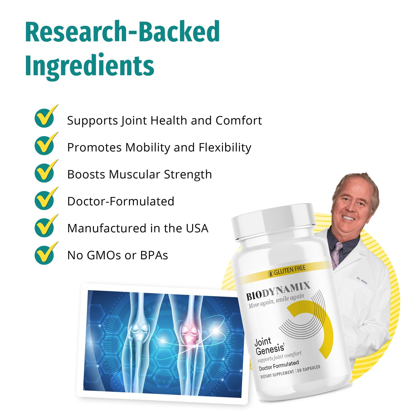 BioDynamix Joint Genesis - Joint Support Supplement - with Mobilee and Boswellia Serrata - for Comfortable, Flexible Joints - 30-Day Supply BioDynamixBuy Supplements Australia