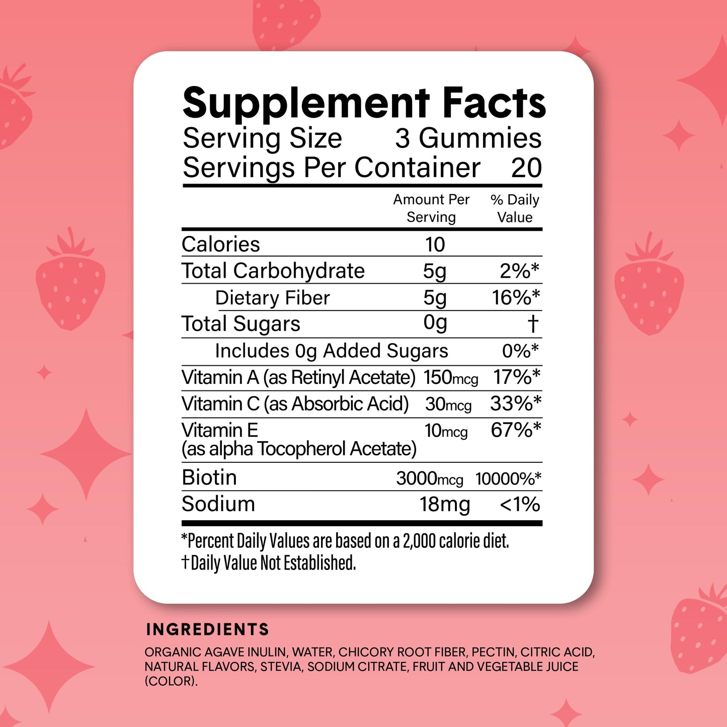 Bellway Super Fiber Gummies + Beauty – Sugar Free Fiber Supplement with Biotin & Vitamins A C E – Supports Digestive Health,