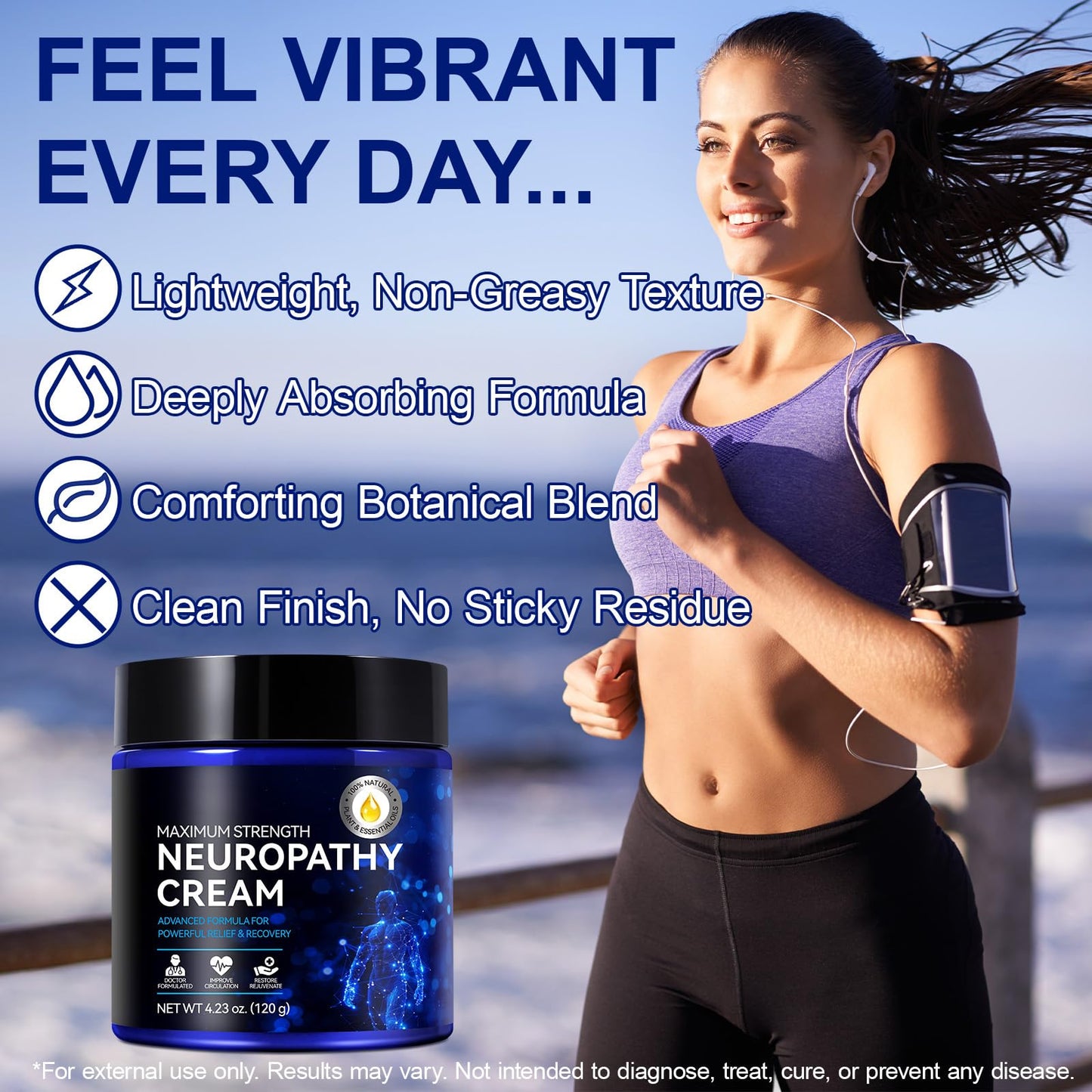 Neuropathy Cream for Feet, Legs & Hands – Lightweight, Plant-Based Formula with Cooling Comfort, 4 oz CFXYHNOXBuy Supplements Australia