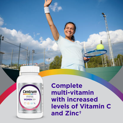 Centrum Minis Silver Women's Multivitamin for Women 50 Plus, Multimineral Supplement with Vitamin D3, B Vitamins, Non-GMO Ingredients